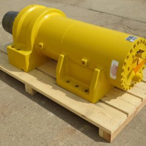 yellow haul truck front suspension strutt