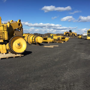 Global relocation project of Komatsu 830E, components on mine site laydown