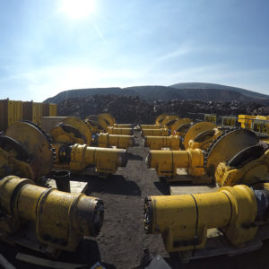 Global relocation project of Komatsu 830E, front corners on site to be installed