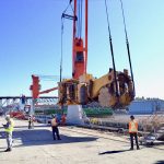Preparing to ship the disassembled parts from the port in Vancouver, BC, Canada.