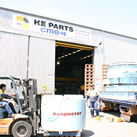 Auspactor bheing loaded onto truck
