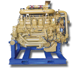 Engine on transport frame after remanufacture