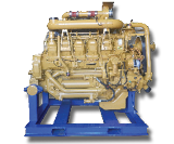 Engine on transport frame after remanufacture