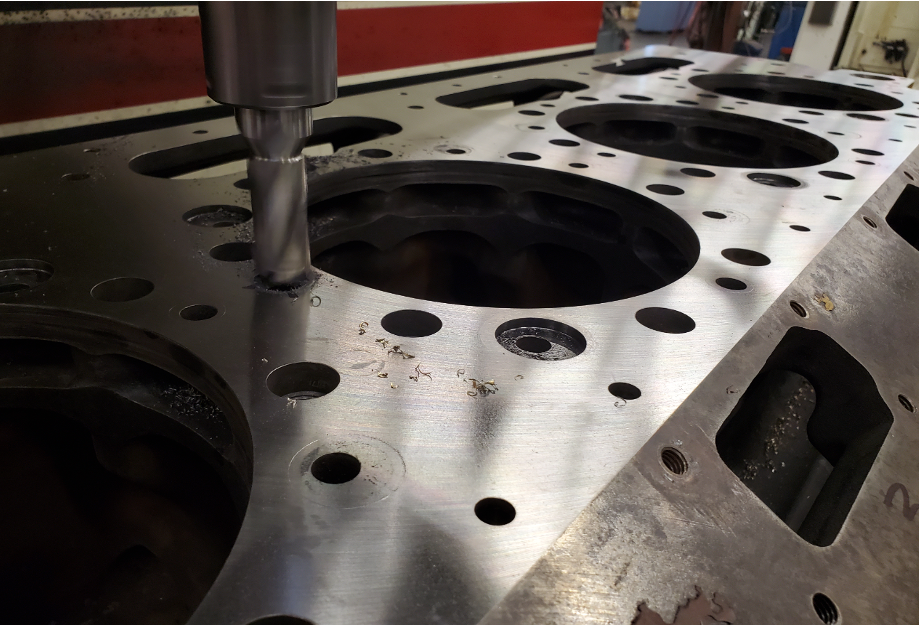 cylinder head being machined